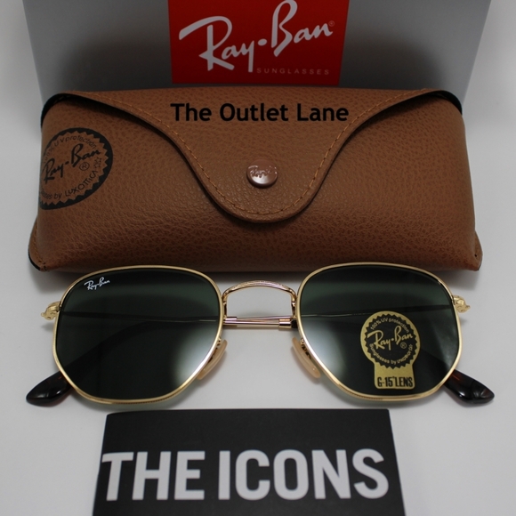 Model Display Ray-Ban Hexagonal Green G15 Lens RB3548N - Picture 4 of 16